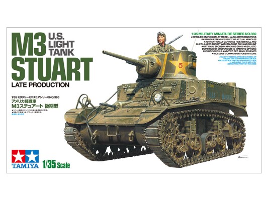 Scale model 1/35 US M3 Stuart Light Tank (Late Production) Tamiya 35360 детальное изображение Бронетехника 1/35 Бронетехника