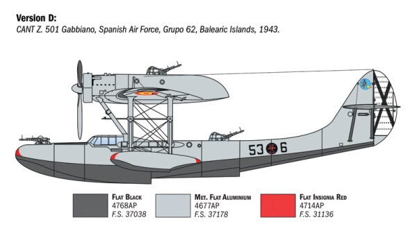 Збірна модель 1/72 Гідроплан CANT Z.501 Gabbiano Italeri 0112 детальное изображение Самолеты 1/72 Самолеты