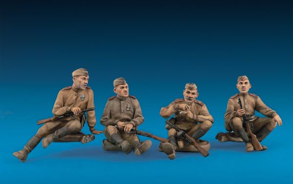 Советская пехота на отдыхе детальное изображение Фигуры 1/35 Фигуры