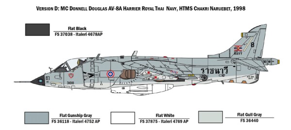 Збірна модель 1/72 Літак AB-8A Harrier Italeri 1410 детальное изображение Самолеты 1/72 Самолеты