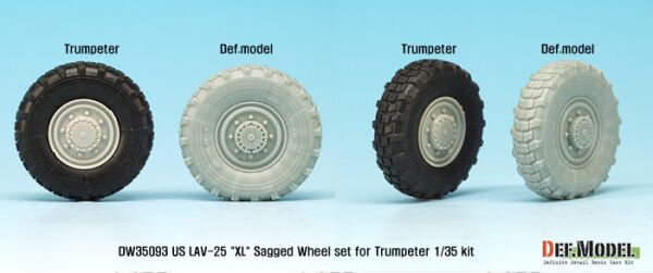 US LAV-25 &quot;XL&quot; Sagged wheel set (for Trumpeter 1/35) детальное изображение Смоляные колёса Афтермаркет