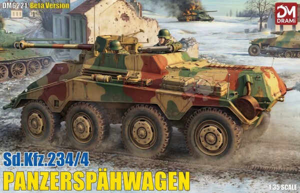 Збірна модель 1/35 Бронеавтомобіль Sd.Kfz. 234/4 Panzerspähwagen DRAMi DM6221 детальное изображение Автомобили 1/35 Автомобили