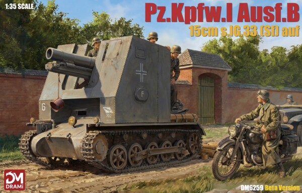 Збірна модель 1/35 САУ Pz.Kpfw.I Ausf.B 15cm s.IG.33 (Sf) auf з набірними траками «Magic Track» DRAMi DM6259 детальное изображение Бронетехника 1/35 Бронетехника