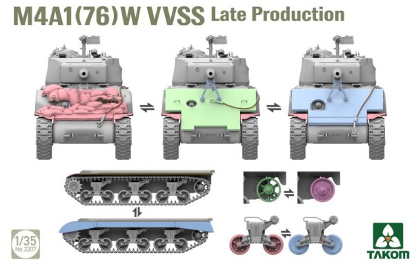 Збірна модель 1/35 Набір Американські танки Шерман (M4A1(76W) VVSS &amp; M51 "Degem Alef") та джип Willys Takom 2207W детальное изображение Бронетехника 1/35 Бронетехника
