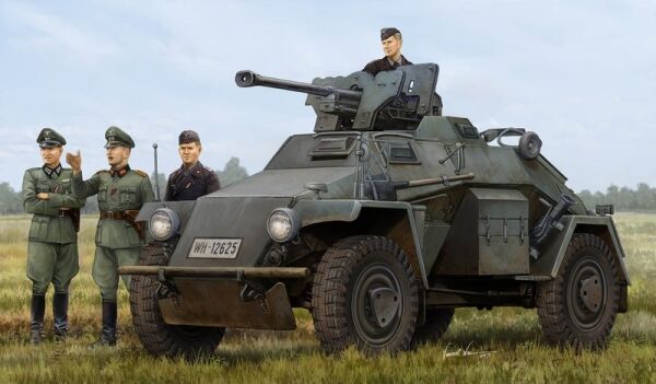 Збірна модель німецького легкого бронеавтомобіля Le.Pz.Sp.Wg（Sd.Kfz.221） Leichter Panzerspahwagen детальное изображение Автомобили 1/35 Автомобили