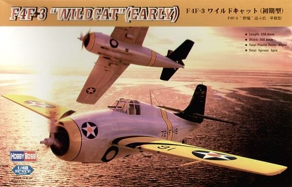Збірна модель американського винищувача F4F-3 early Wildcat детальное изображение Самолеты 1/48 Самолеты