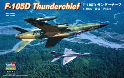Сборная модель 1/48 Американский истребитель-бомбардировщик Рипаблик Ф-105 «Тандерчиф» ХоббиБосс детальное изображение Самолеты 1/48 Самолеты