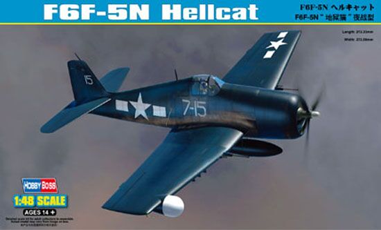 Збірна модель американського винищувача F6F-5N Hellcat детальное изображение Самолеты 1/48 Самолеты