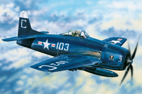 Сборная модель 1/48 Американский палубный истребитель F8F-2 Bearcat ХоббиБосс 80358 детальное изображение Самолеты 1/48 Самолеты