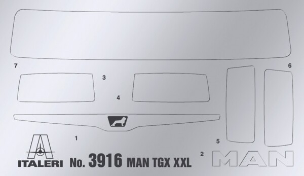 Scale model 1/24 truck / tractor Man TGX XXL D38 Italeri 3916 детальное изображение Грузовики / прицепы Гражданская техника