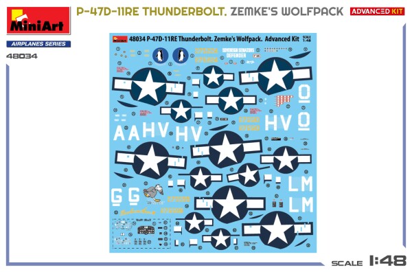 Збірна модель 1/48 Літак P-47D-11RE Thunderbolt Zemke’s “Wolfpack” MiniArt 48034 детальное изображение Самолеты 1/48 Самолеты