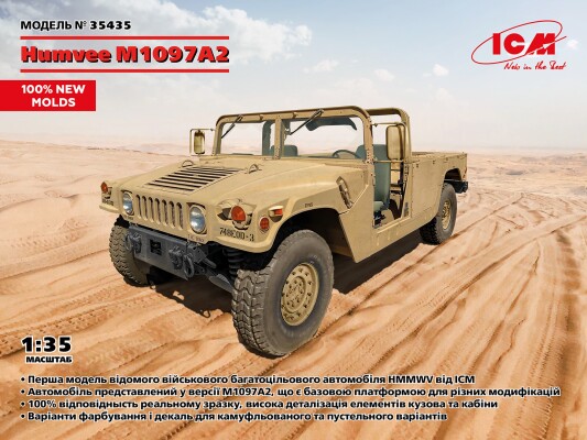 Scale model 1/35 Armored car Humvee M1097A2 ICM 35435 детальное изображение Автомобили 1/35 Автомобили