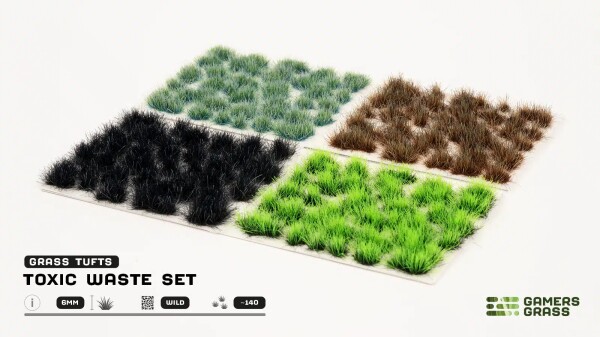 Набір пучків трави токсичної Toxic Waste Set (4-6 мм) Gamers Grass GGSET-TW детальное изображение Наборы деталировки Диорамы