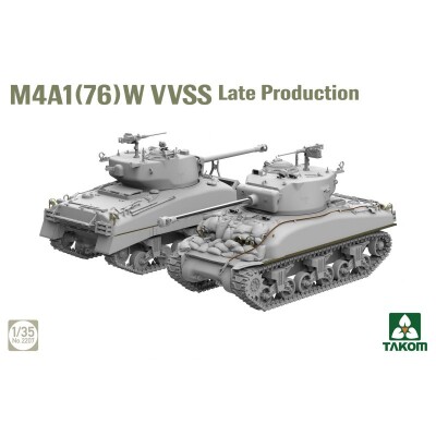 Збірна модель 1/35 Американський танк M4A1 (76W) Шерман - VVSS пізньої модифікації Takom 2207 детальное изображение Бронетехника 1/35 Бронетехника