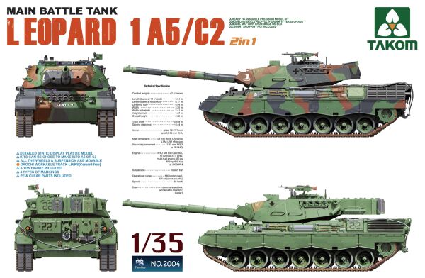 Main Battle Tank Leopard 1 A5/C2 детальное изображение Бронетехника 1/35 Бронетехника