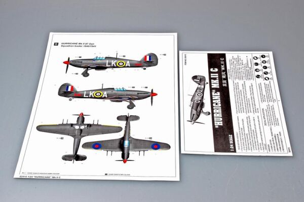 Сборная модель британского самолета &quot;Hurricane&quot; Mk. IIC детальное изображение Самолеты 1/24 Самолеты