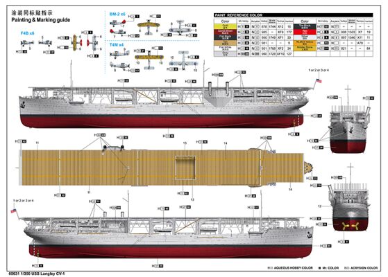 Збірна модель американського авіаносця Ленглі детальное изображение Флот 1/350 Флот