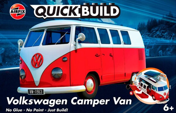 Збірна модель конструктор VW Camper Van червоний QUICKBUILD Airfix J6017 детальное изображение Автомобили Конструкторы