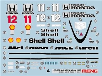 Збірна модель 1/24 Автомобіль McLaren MP4/4 1988 Meng CS-007 детальное изображение Автомобили 1/24 Автомобили