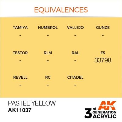 PASTEL YELLOW – PASTEL AK-interactive AK11037 детальное изображение General Color AK 3rd Generation
