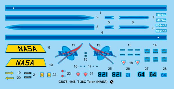 Scale model 1/48 T-38C Talon (NASA) Trumpeter 02878 детальное изображение Самолеты 1/48 Самолеты
