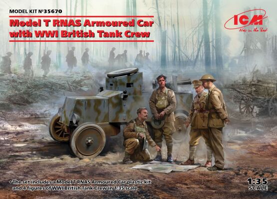 Збірна модель T RNAS з екіпажем британського танку Першої світової війни детальное изображение Автомобили 1/35 Автомобили