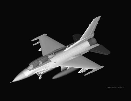 Сборная модель американского реактивного истребителя F-16D Fighting Falcon детальное изображение Самолеты 1/72 Самолеты