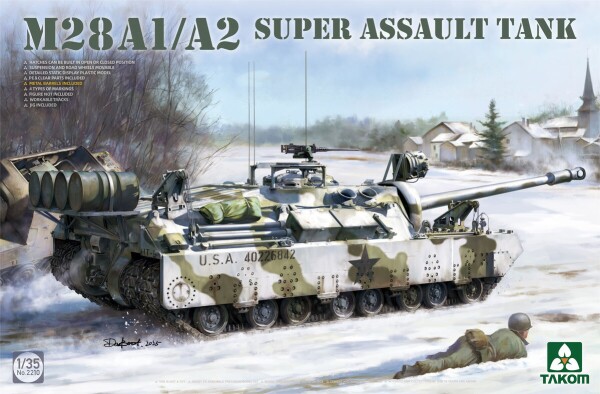 Сборная модель 1/35 Сверхштурмовой танк M28 A1/A2 Takom 2210 детальное изображение Бронетехника 1/35 Бронетехника