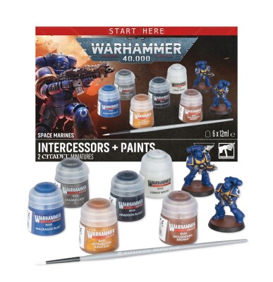Ігровий набір Warhammer 40000 - SPACE MARINES - INTERCESSOR +PAINTS детальное изображение Игровые наборы WARHAMMER 40,000