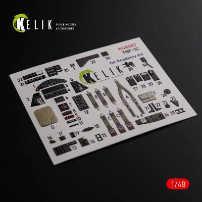 TBF-1C decal interior for Academy kit 1/48 KELIK K48087 детальное изображение 3D Декали Афтермаркет