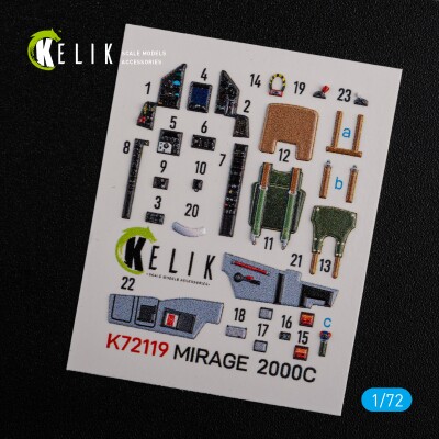 Mirage 2000C декаль інтер'єр для комплекту ModelSvit 1/72 KELIK K72119 детальное изображение 3D Декали Афтермаркет