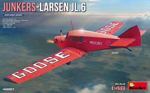 Збірна модель 1/48 Літак Junkers-Larsen JL.6 MiniArt 48007 детальное изображение Самолеты 1/48 Самолеты