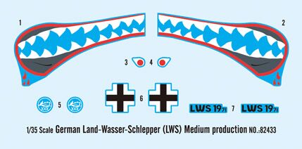 Збірна модель німецького транспортного тягача-амфібії German Land-Wasser-Schlepper (LWS) Medium production детальное изображение Бронетехника 1/35 Бронетехника