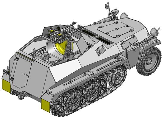 Sd.Kfz 250/4 mit Zwilling MG 34 детальное изображение Бронетехника 1/35 Бронетехника