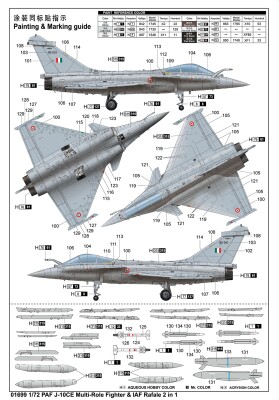 Scale model 1/72 Philippine Air Force J-10CE Multirole Fighter and Israeli Rafale Fighter 2 in 1 Trumpeter 01699 детальное изображение Самолеты 1/72 Самолеты