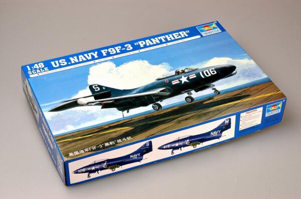 Збірна модель 1/48 Винищувач ВМС США F9F-3 «Чорна пантера» Trumpeter 02834 детальное изображение Самолеты 1/48 Самолеты