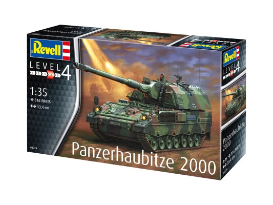 Scale model 1/35 self-propelled gun Panzerhaubitze 2000 Revell 03279 детальное изображение Артиллерия 1/35 Артиллерия