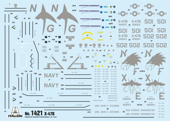 Збірна модель 1/72 БПЛА X-47B Italeri 1421 детальное изображение БПЛА Авиация