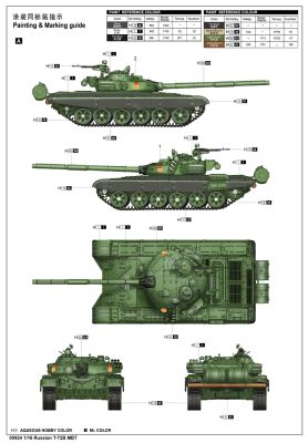 Сборная модель 1/16 Танк T-72B MBT Трумпетер 00924 детальное изображение Бронетехника 1/16 Бронетехника