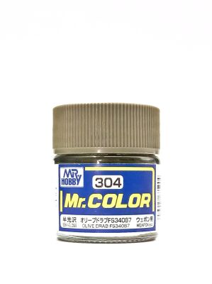 Olive Drab FS34087 semigloss, Mr. Color solvent-based paint 10 ml. (FS34087 Оливково-Коричневый) детальное изображение Нитрокраски Краски