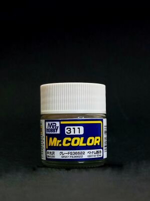 Gray FS36622 semigloss, Mr. Color solvent-based paint 10 ml. (FS36322 Серый полуматовый) детальное изображение Нитрокраски Краски