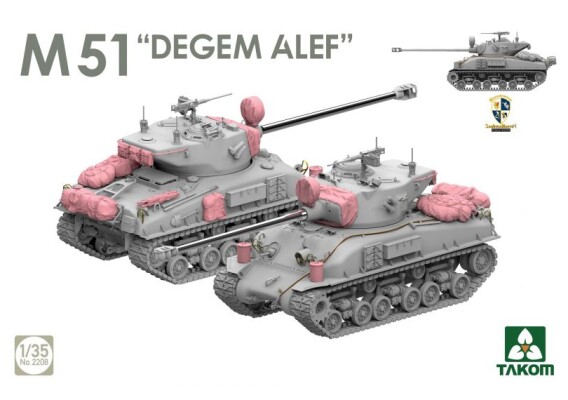 Збірна модель 1/35 Танк М51 "Degem Alef" Армії оборони Ізраїлю Takom 2208 детальное изображение Бронетехника 1/35 Бронетехника
