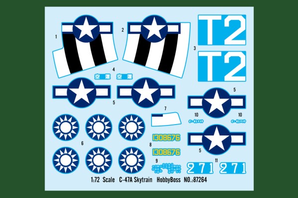 Scale model 1/72 American military transport aircraft C-47A Skytrain HobbyBoss 87264 детальное изображение Самолеты 1/72 Самолеты