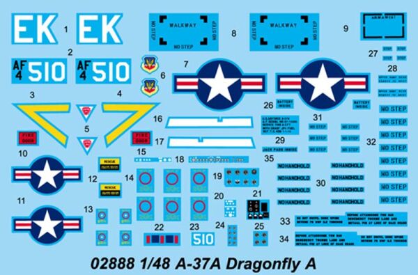 Сборная модель 1/48 Американский штурмовик A-37A &quot;Dragonfly&quot; Трумпетер 02888 детальное изображение Самолеты 1/48 Самолеты