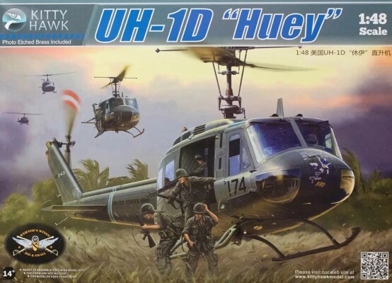 Збірна модель 1/48 Вертоліт UH-1D &quot;Huey&quot; Zimi 80154 детальное изображение Вертолеты 1/48 Вертолеты