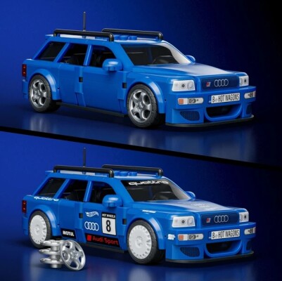Коллекционная машинка-конструктор Mattel Brick Shop Hot Wheels Speed Audi (JGR28) детальное изображение Hot Wheels 