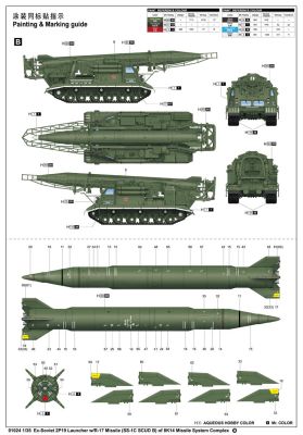 Scale model 1/35 2P19 launcher with the R-17 missile of the missile system 8 Trumpeter 01024 детальное изображение Зенитно ракетный комплекс Военная техника