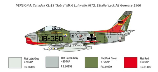 Scale model 1/48 Aircraft F-86E Saber Italeri 2799 детальное изображение Самолеты 1/48 Самолеты