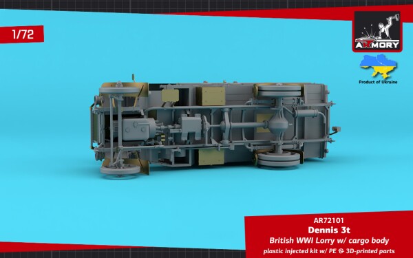 Сборная модель 1/72 Британский грузовик Dennis 3t времён Первой мировой войны с бортовым кузовом детальное изображение Автомобили 1/72 Автомобили