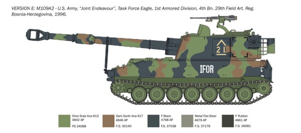 Збірна модель 1/35 САУ М109 A2/A3/G Italeri 6589 детальное изображение Артиллерия 1/35 Артиллерия